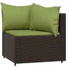 Garten-Ecksofas mit Kissen 2 Stk. Braun Poly Rattan Produktbild-Vorschau 4