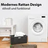 BigDean 3 Stück Wäschekorb 59x39x26 cm Rattan Design – Produktbild-Vorschau 2