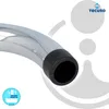 A close-up of a chrome faucet spout with a black rubber tip. Produktbild-Vorschau