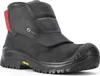 A black work boot with a red accent on the back. Produktbild-Vorschau