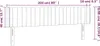 A line drawing of a headboard with dimensions indicated. Produktbild-Vorschau