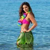 Gonna a foglia Hawaii accessorio costume colore verde - Anteprima dell’immagine prodotto 8