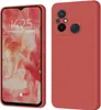 A product image showing a smartphone case in red, displayed from the front and back. Produktbild-Vorschau