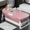 Faltbare Silikonbadewanne, rosa, tragbare Produktbild-Vorschau 4
