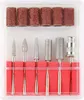 A set of nail drill bits and sanding bands in a clear plastic case. Náhled obrázku produktu