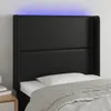 vidaXL LED Kopfteil Schwarz 103x16x118/128 cm Kunstleder Produktbild-Vorschau 2
