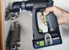 A person is using a Festool drill to attach a drawer slide to the inside of a cabinet. Produktbild-Vorschau