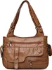 Hobo sac à main en cuirPolyuréthanevintage femme kaki Voir les images du produit 1