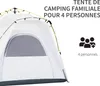 Outsunny Tente de camping, tente pop up dôme familiale 4 Voir les images du produit 3