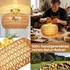 Lampada da soffitto in rattan intrecciato a mano stile Anteprima dell’immagine prodotto 2