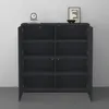 doporro Buffet Commode 100cm Meuble de Rangement Gris Noir Voir les images du produit 3
