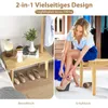 COSTWAY Beistelltisch mit Garderobenständer aus Massivholz Produktbild-Vorschau 3