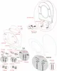 Diagram showing parts and assembly instructions for a toilet seat. Produktbild-Vorschau