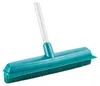 A teal and gray rubber broom with a white handle, isolated on a white background. Produktbild-Vorschau