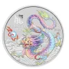 1 Unze Silbermünze Australien Lunar III Drache - Weiß 2024 Produktbild-Vorschau 1