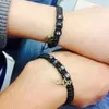 Partner Armband Set -Hers His- Anhänger Schwarz King Queen Produktbild-Vorschau 3