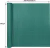 A rolled-up green privacy screen is shown, with dimensions indicated. Produktbild-Vorschau