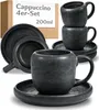 Sada 4 šálků na cappuccino Cosumy s podšálky, černá – Sada Náhled obrázku produktu 1