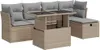 vidaXL 6-tlg. Garten-Sofagarnitur mit Kissen Beige Poly Produktbild-Vorschau 1