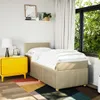 vidaXL Boxspringbett mit Matratze Creme 100x200 cm Stoff Produktbild-Vorschau 3