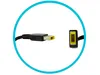 A close-up view of a Lenovo laptop charger's connector and its corresponding port. Produktbild-Vorschau