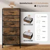 A chest of drawers with fabric drawers, shown with diagrams illustrating how different clothing items can be stored within. Produktbild-Vorschau