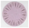A round, pink felt placemat with a decorative border of Christmas trees and stars. Produktbild-Vorschau