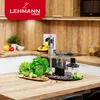 A kitchen counter with a Lehmann Home immersion blender set and fresh ingredients. Produktbild-Vorschau