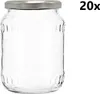 A clear glass jar with a silver lid, isolated on a white background. Text indicating quantity is present. Produktbild-Vorschau