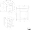 Technical drawings with dimensions of a nightstand. Anteprima dell’immagine prodotto