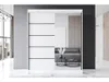 A modern living room or hallway with a sliding door wardrobe and a sofa area. Produktbild-Vorschau