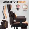 HOFFREE Ergonomická kožená kancelářská židle, vysoká otočná Náhled obrázku produktu 4