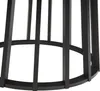 A close-up view of the black metal base of a round table, showing the vertical supports and the curved base ring. Podgląd zdjęcia produktu