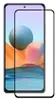 A screen protector is shown placed over a smartphone screen. Produktbild-Vorschau