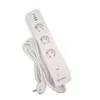 A white power strip with three outlets and two USB ports, lying on a white background. Produktbild-Vorschau