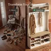 Garderobe mit Schuhbank, Garderobe mit 14 Haken weiß und Produktbild-Vorschau 2
