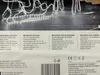 The image shows the packaging of a reindeer-shaped LED Christmas decoration, with product details in multiple languages. Produktbild-Vorschau