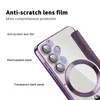 Close-up of a phone case with labels pointing out its features. Produktbild-Vorschau