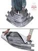 A person is holding a flexible wall panel with a stone pattern. Another image shows hands peeling the backing off a similar panel. Náhľad obrázku produktu