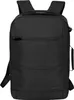 A black rucksack is shown from the front against a white background. Produktbild-Vorschau