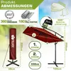 tillvex® Alu Sonnenschirm Rechteckig Ø 330 cm Rot + Produktbild-Vorschau 2