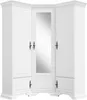 Eckkleiderschrank weiß 137x225 cm 5 Türen mit Spiegel Produktbild-Vorschau 1