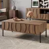 Merax Couchtisch und TV-Ständer-Kombination aus Massivholz Produktbild-Vorschau 6