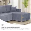 L-Form-Sofa aus Cordstoff, 2-Sitzgruppe Chaiselongue-Ecke, Produktbild-Vorschau 4