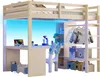 Lit mezzanine 140 x 200 cm avec étagères multifonctions et Voir les images du produit 5