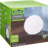 A product box for a Dehner Solarkugel (solar sphere) with a depiction of the product on a wooden deck and gravel. Produktbild-Vorschau