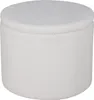 Dunken Pouf, Hocker mit Aufbewahrung Ø51cm Teddystoff weiß. Produktbild-Vorschau 4
