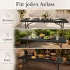Klapptisch 180x74x74 cm Schwarz klappbarer Gartentisch Produktbild-Vorschau 4
