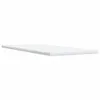 A clean, empty white tabletop shown from a side angle. Produktbild-Vorschau