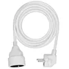A white extension cord coiled on a white background. Produktbild-Vorschau